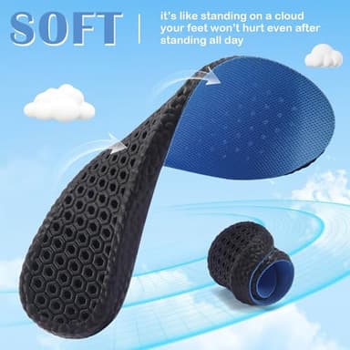 Eimocs 2 Pairs Memory Foam Insoles for Men/Women, Providing Shock Absorption and Cushioning for Tired Feet, All-Day Comfort Shoe Inserts - Image 3