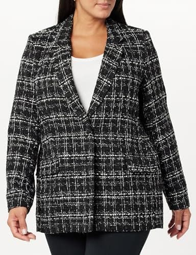 The Drop Women's Blake Long Blazer, Black Boucle, 2X - Image 5
