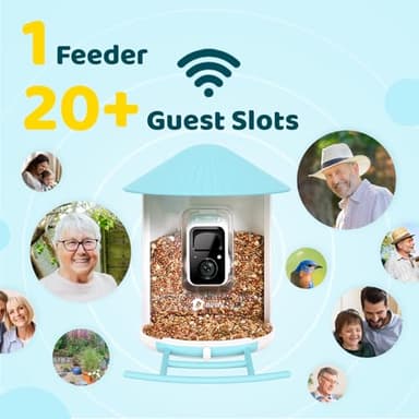 NETVUE by Birdfy Smart Bird Feeder with Camera – AI Identifies Birds Species 2MP Night Vision & App Alerts, 2.4Ghz Wi-Fi Connect IP65 Weatherproof Bird Camera-Gift for Backyard BirdWatchers, Blue - Image 4