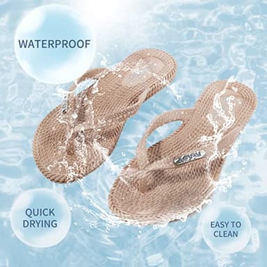 LAVAU Womens Flip Flops, Comfortable Shower Beach Thong Flip Flops Sandals, Waterproof and Anti Slip SS609-W-xing-38 - Image 5