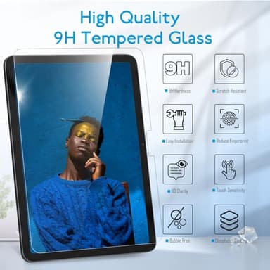 MOBDIK 1 Pack Tempered Glass Screen Protector Compatible with iPad Air 11 inch M3 2025/ M2 2024, Ultra Clear, Anti-Scratch, Case Friendly, EZ Kit - Image 3