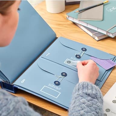 Savor | 2025 Edition The Folio™ Document Organizer | Custom Dyed Cloth-Bound Expanding File for Important Papers, Passports, Birth Certificates & More | Ideal for Home Organization & Graduation Gift - Image 5