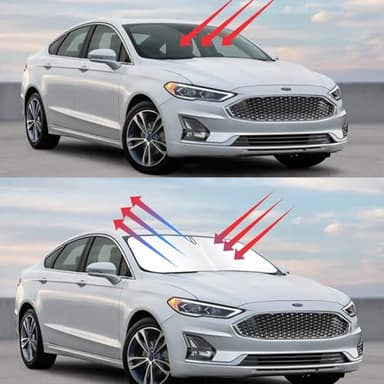 ULROLIT Windshield Sun Shade for 2013-2021 Fo-rd Fusion Accessories, Foldable Window Sunshade Sun Visor Protector, Front Windshield Sunshade Sun Shield Blocks UV Rays Heat - Image 7