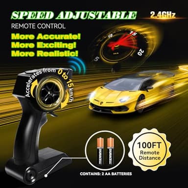 AEROQUEST Lamborghini Remote Control Car, Officially Licensed 1:14 Lambo RC Car for Boys Girls Birthday Gift, Yellow Toys for 3 4 5 Years Old(Yellow) - Image 5