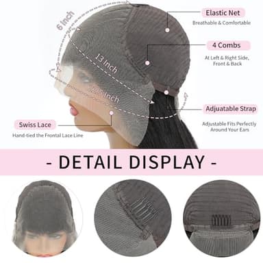 Jamoro 13x6 Lace Front Wigs Human Hair 200% Density 28 Inch Body Wave Lace Front Wigs Human Hair Pre Plucked Real Human Hair Wig with Baby Hair Glueless Wigs Human Hair Lace Front Wigs - Image 6