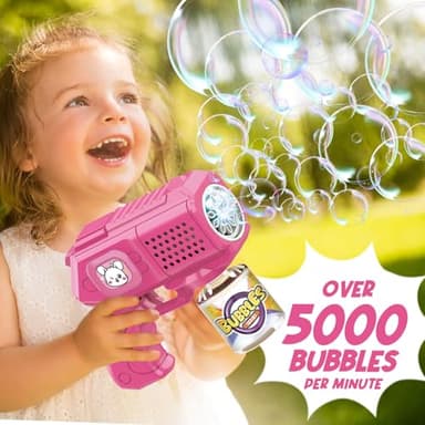 Beria Bubble Guns with Bubble Solution- 3 Pack, Bubbles Gun, Blaster, Blower, Maker, Machine for Boys Girls, Birthday Gifts for Ages 3 4 5 6 7 8 Year Old Kid, Outdoor Toys for Toddlers, Party, Wedding - Image 2