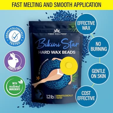 Tress Wellness Hard wax beads for hair removal - For sensitive skin - Bikini Star 1.2lb - Image 5