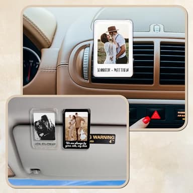 Personalized Car Visor Photo Clip – Custom Acrylic Picture Holder with Text, Gift for Dad, Mom, Husband, Wife, or Girlfriend – Drive Safe Car Accessory for Birthday & Christmas - Image 6