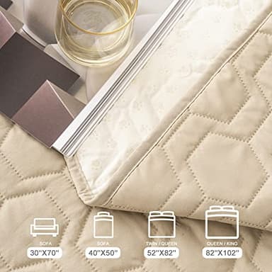 Tcksstex Waterproof and Non-Slip Dog Bed Cover and Pet Blanket Sofa Pet Bed Mat ,car Incontinence Mattress Protectors Furniture Couch Cover for Most Cats Dogs,Pets(82x102-Beige) - Image 6