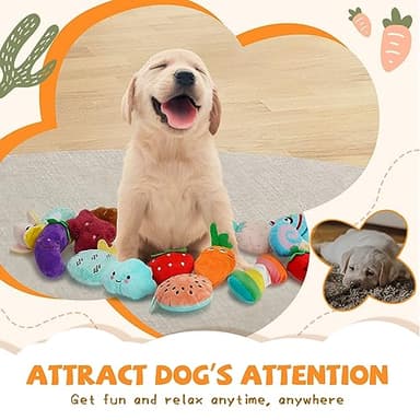 QTwoof Charming Chorus 20-Pack Squeaky Dog Toys Set - Included 4 Dog Bags, Plush Puppy Toys with Irresistibly Cute Characters for Small Dogs, Interactive Dog Squeak Toys for Fun&Teeth Cleaning - Image 5