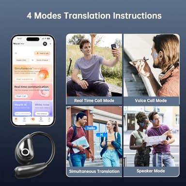 AI Translation Earbuds Real Time 144 Languages Translating Headphone 3-in-1 Translator Earbuds Wireless Bluetooth Translation Headphone for Travel, Business, Learning, iOS & Android Compatible - Image 3