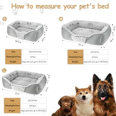 Dog Beds Small Medium Large Size Dog, Rectangle Cat Bed for Indoor Crate Sofa and Backseat of a Car, Non-Slip Bottom Breathable Soft Couch - Image 5