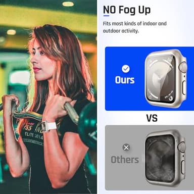 Goton Waterproof Case Compatible for Apple Watch Screen Protector Series 6/5/4, SE 3/2/1 44mm, Hard Bumper with Tempered Glass for iWatch Cover 44 mm - Image 4