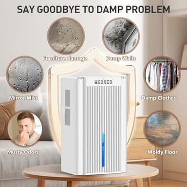Dehumidifier,95OZ Dehumidifier for Home 1000 Sq.Ft - Quiet with Auto Shut Off & Relaxing 7 Color Ambient Light,Ideal for Livingroom, Bedroom, Basement(White) - Image 7