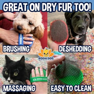 Bodhi Dog Shampoo Brush - Pet Grooming & Bath Supplies for Dogs and Cats - Bath Brush for Long & Short Hair - Premium Scrubber for Shower, Bathing & Massage (One Pack, Blue) - Image 5