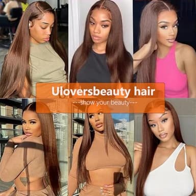 Chocolate Brown Lace Front Wigs Human Hair 30Inch Pre Plucked 13x6 Straight Lace Front Wigs Human Hair 180% Density Coloed #4 Light Brown Glueless Wig HD Lace Frontal Wigs for Women - Image 6