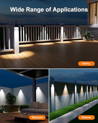 16 Pack Bright Sun Power Fence Lights Outdoor Waterproof with Cool White LED Spot, for Exterior Door, Deck, Step, Yard, Railing, Porch, Pool Cage, Modern Designed for Enhanced Security, Easy Mounting - Image 7