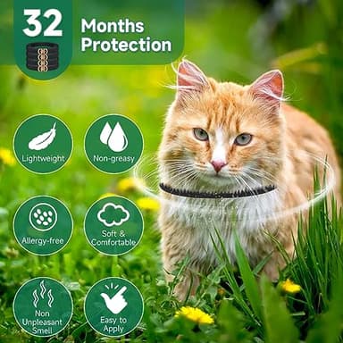 4 Pack Flea Collar for Cats, Cat Flea and Tick Treatment, 8 Months Protection Flea and Tick Prevention for Cats, Waterproof Cat Flea Collar, Adjustable Cat Flea and Tick Collar for Cats Kittens, Black - Image 3