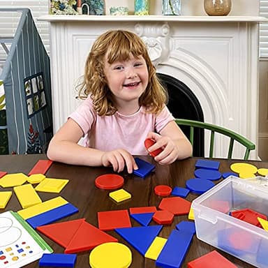 Kids First Math: Attribute Blocks Math Kit with Activity Cards | Develop Skills in Logical Thinking, Classifying, Comparing | Visual Hands-on Math for at-Home or Classroom Learning, Ages 3+ - Image 2