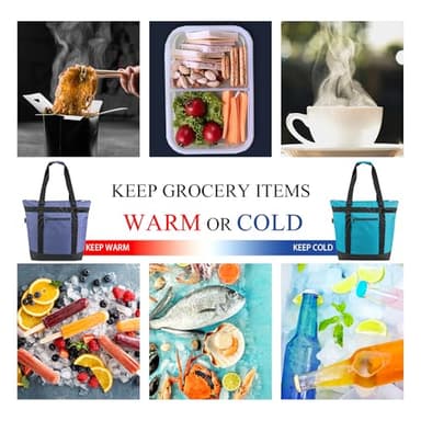 BeeGreen Cooler Bag Soft Insulated Tote for Beach Travel Grocery Shopping Lunch Portable Large Ice Coolers with Handle Hard Freezer Bags with Zippered Top Foldable Leakproof Delivery Totes Moss - Image 8