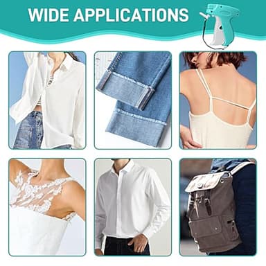 Stitch Gun for Clothes, Handheld Stitch Gun Quick Clothing Fixer,Sewing Kit Includes 1,000 Black Fasteners & 1,000 White Fasteners & 6 Needles,Tagging Gun(Blue) - Image 2