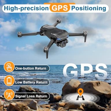 X-shop 4K GPS Drone with Camera for Adults, Brushless Motor, 4.5" HD Screen Remote with 2 Batteries 60 Min Flight, with SD Card, Foldable Quadcopter Under 249g, Auto Return, Follow Me, 3 Speed Mode - Image 4