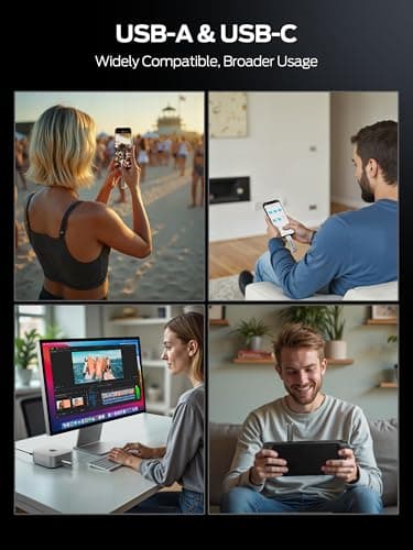MOVE SPEED 1TB External SSD, 2100MB/s TLC Reliable Transfer Portable SSD with USB 3.2 Gen2x2 + Type C, Cool USB Drive for Phone/Windows/Mac (SP20) - Image 6