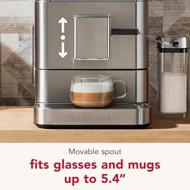 KitchenAid Fully Automatic Espresso Machine KF8 with Milk Attachment and Plant Based Milk Options, KES8558SX, Stainless Steel - Image 7