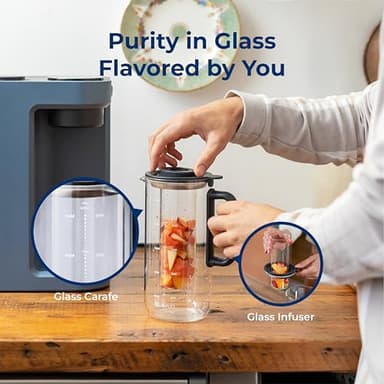 Bluevua RO100ROPOT-LITE Countertop Reverse Osmosis Water Filter System, 5 Stage Purification, 3:1 Pure to Drain, Portable Water Purifier (No Installation Required) (Blue) - Image 5