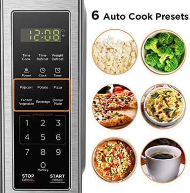 BLACK+DECKER EM720CB7 Digital Microwave Oven with Turntable Push-Button Door, Child Safety Lock, 700W, Stainless Steel, 0.7 Cu.ft - Image 3