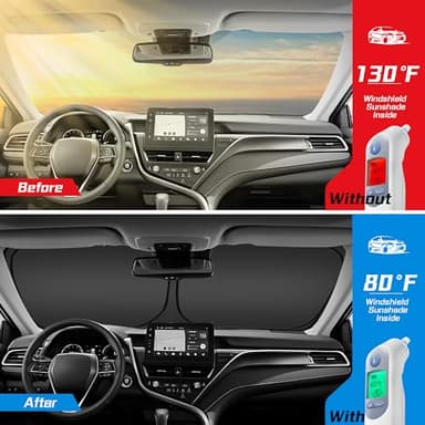 ARISMOTOR Windshield Sun Shade for Mazda CX-90 CX90 PHEV 2024-2025 2026, Custom Fit Foldable Front Window Sunshade Sun Visor Protector, Block UV Rays Keep Your Car Cooler - Image 2