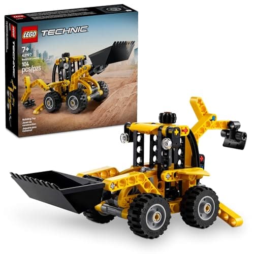 LEGO Technic Backhoe Loader Construction Toy - Building Toy Set for Boys and Girls, Ages 7+ - Educational Gift Idea for Kids Birthday with Usable Back Digger, Scoop, & Outriggers - 42197 - Image 1
