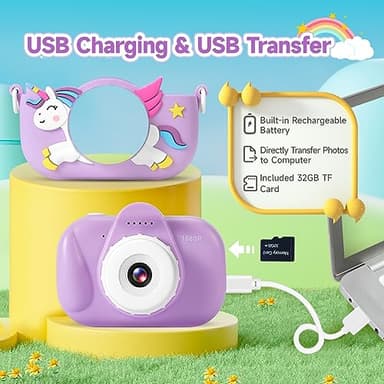 Kids Camera Toddler Toys for Girls Boys, YEEHAO 32MP Dual Lens Digital Camera for 3 4 5 6 7 8 9 Year Old Girl Christmas Birthday Gifts, 1080P Selfie Video Camera for Kids with 32GB SD Card - Image 7