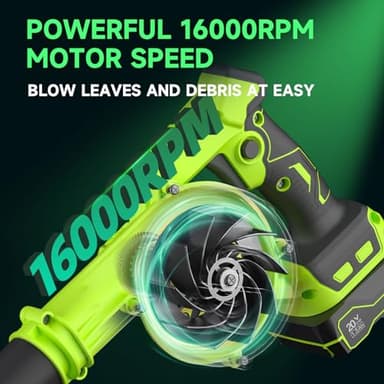 Leaf Blower Cordless with Battery and Charger, 20V Electric Cordless Blower 120MPH Small Leaf Blower, Lightweight Battery Blower Yard Tools Grass Blowers for Lawn Care Patio Backyard Leaves and Dust - Image 4