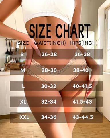 Sth Big Womens Cotton Underwear Sexy Lace Brazilian Panties Soft Breathable Cotton Cheeky Underwear for Ladies 6 Pack (6A, Medium) - Image 5
