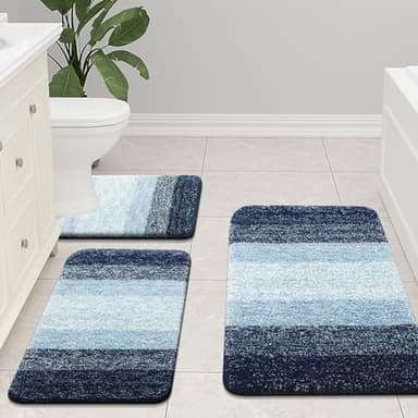 Arotive Microfiber Bathroom Rugs, Shaggy Soft and Absorbent Bath Rug, Non-Slip, Thick Plush Machine Washable Dry Bath Mats for Bathroom, Tub and Shower, 36x24, Dark Blue - Image 8