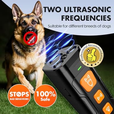 YUYQA Dog Bark Deterrent Device, 3X Ultrasonic Anti Barking, 6 Training Modes 23 FT Range Barks No More Indoors Outdoors Behavior Correct Safe & Humane Rechargeable Compact Bark Control for Dogs - Image 4