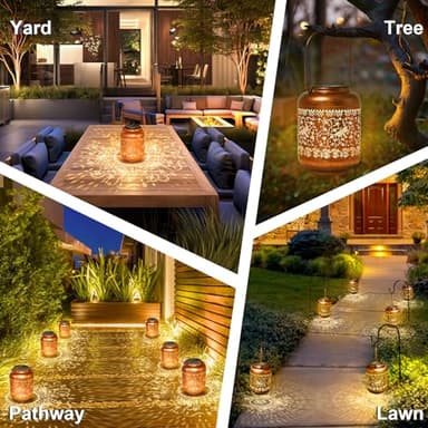 Dragonfly Solar Lanterns Outdoor Waterproof Dragonfly Birthday Gifts for for Women Mom Grandma, Hanging Solar Lights Garden Decoration Outside for Yard, Patio,Pathway Landscape - Image 7