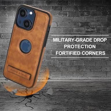 KSELF Leather Case for iPhone 13/14, Protective Slim with Kickstand, Built-in Invisible Stand, Compatible with iPhone 13/14 6.1'' (Brown) - Image 5