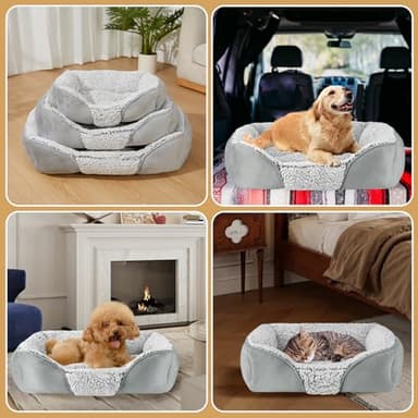 Dog Beds Small Medium Large Size Dog, Rectangle Cat Bed for Indoor Crate Sofa and Backseat of a Car, Non-Slip Bottom Breathable Soft Couch - Image 6