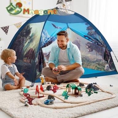 Mnagant Dinosaur Kids Play Tent-61”x61”x45”Realistic Dinosaur Kids Tent Indoor & Outdoor, Pop Up Play House for Kid, Boys & Girls Age 3-12 - Image 5