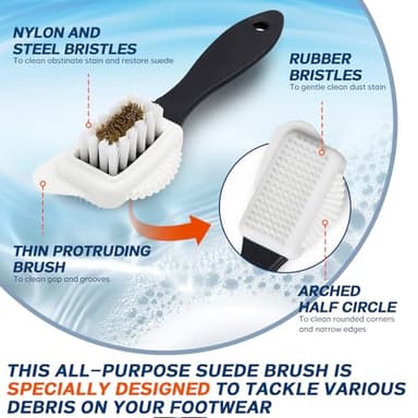 Bellemora Suede Shoe Cleaner, 6.76 Oz Nubuck and Suede Cleaner Kit with Brush, Shoe Cleaning Kit Removes Dirt and Stain, Shoe Care For Suede, Leather, Boots, Canvas - Image 7