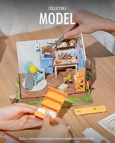 Rolife DIY Miniature Dollhouse Kit, Build 9.6" Greenhouse Diorama Kit Building Set with LED Room Hobby Craft for Aduls Uniue Gifts for Teens (Dreamy Garden) - Image 5