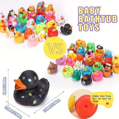 LINICE 30 Pcs Rubber Ducks, Random Assortment Ducks Bulk, Mini Rubber Duckies for Toddler Baby Bath Toys, Kids Bath Pool Toys Birthday Gifts Party Favors - Image 3