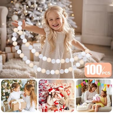 GOGOSO Ball Pit Balls Plastic Playballs for Baby Toddlers Kids Boys Girls Playhouse Decor Play Pool Fun Phthalate-Free BPA-Free Bath Toy White Beige Transparent,100 Balls - Image 3