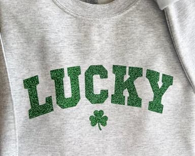 Up2ournecksinfabric Glitter St Patricks Day Sweatshirt Lucky Sweatshirt St Patricks Shirt Lucky Shirt St Pattys Day Green Glitter Shamrock - Image 5