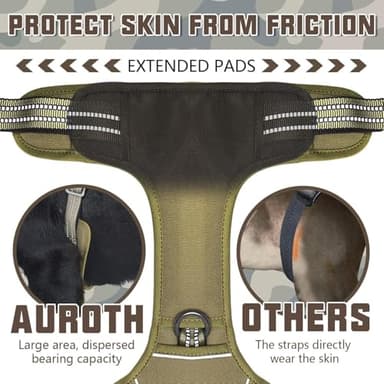 Auroth Tactical Dog Harness for Large Dogs No Pull Adjustable Pet Harness Reflective K9 Working Training Easy Control Pet Vest Military Service Dog Harnesses Army Yellow L - Image 6