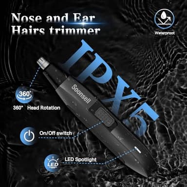 Soonsell Manscape Beard Trimmer for Men,Ball Shaver,Nose Hair Clippers,Electric Razor,Hair Clippers for Men,4 IN1 Men's Grooming Kit,LED Display,Waterproof,Wet/Dry Trimmer - Image 5