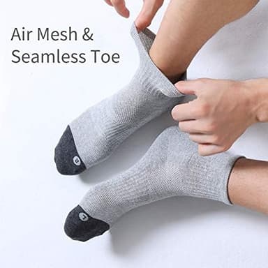 FITRELL 6 Pack Men's Athletic Ankle Socks Cushioned Sports Running Socks 7-9/9-12/12-15 - Image 6