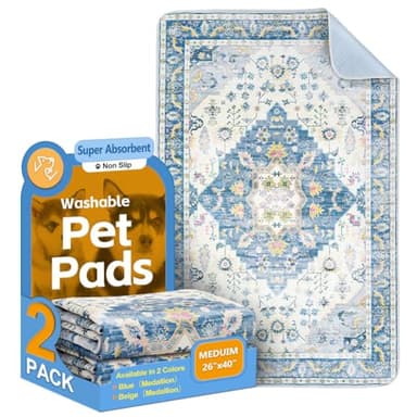 Washable Pee Pads for Dogs, 2 Pack Reusable Puppy Training Pads 40"x26" Super Absorbent Waterproof Dog Training Pads, Non-Slip Potty Pads, Whelping Pads Litter Mat - Image 1